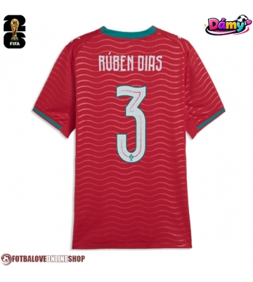 Portugalsko Ruben Dias #3 Domácí Dres pro Dámy MS 2026 Krátkým Rukávem